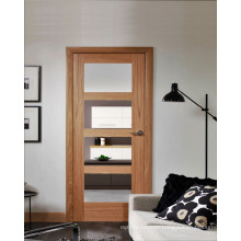 Natural Oak Veneer Interior Door Modern Desing with Glass